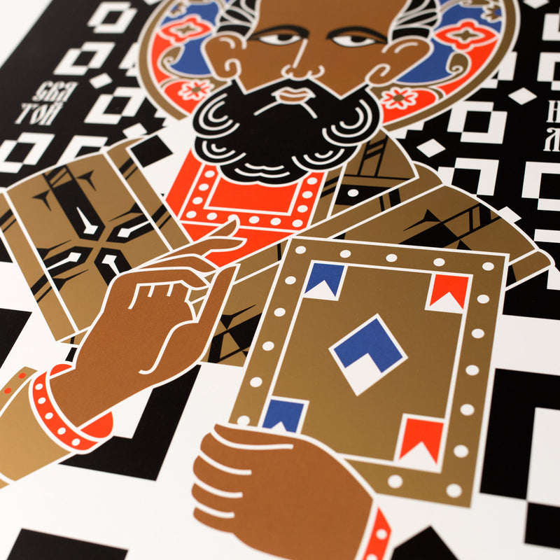 tuttiSanti - poster - Saint Nicholas - San Nicola - beard - shop design contemporary art prints